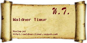 Waldner Timur névjegykártya